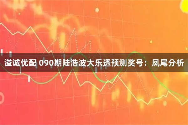 溢诚优配 090期陆浩波大乐透预测奖号：凤尾分析
